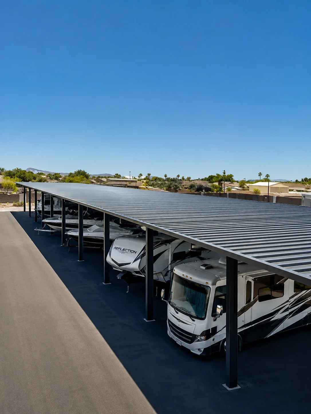 RV and boat storage canopies at Lake Pleasant